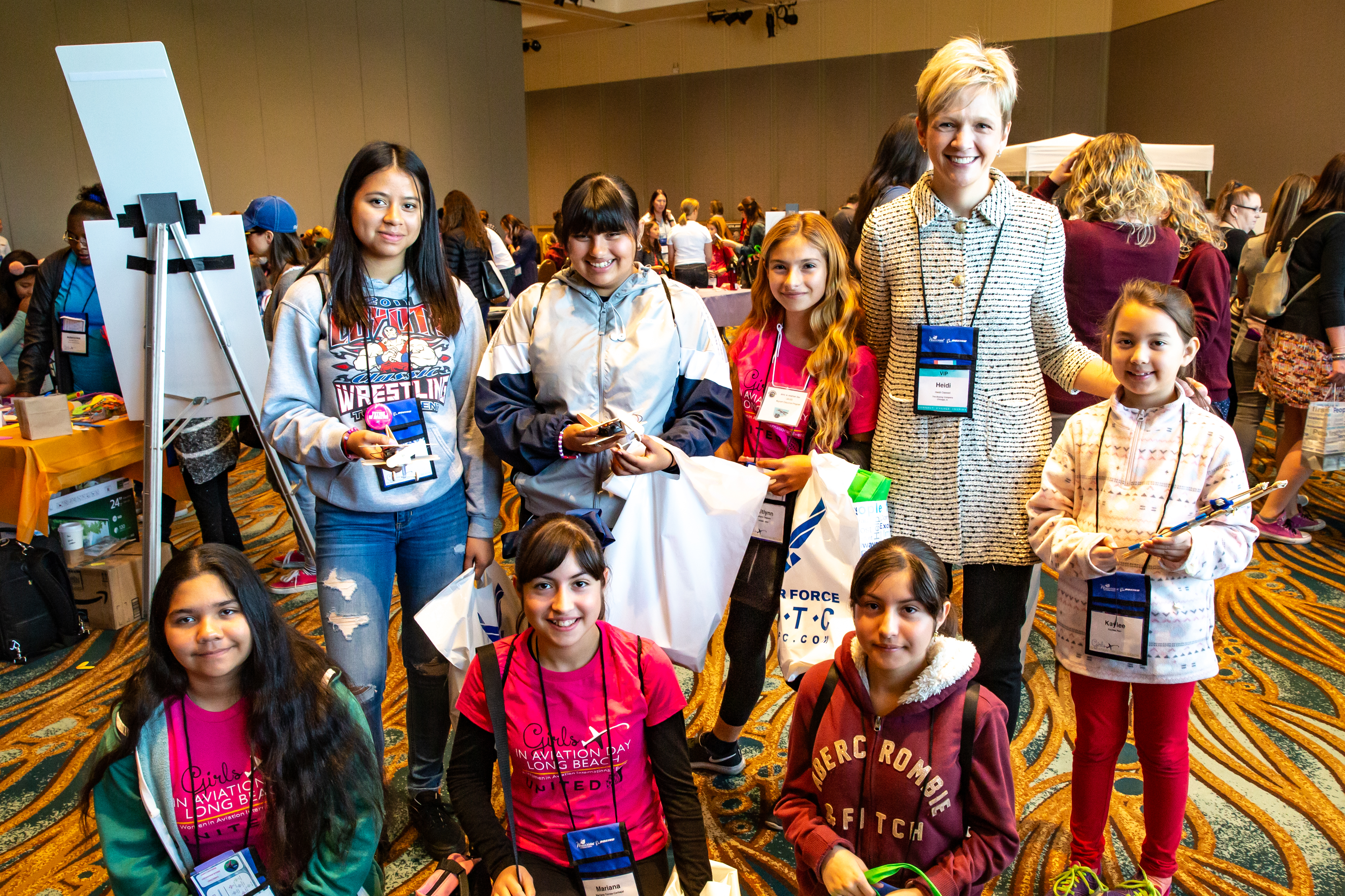 Heidi Capozzi of the Boeing Company enjoys Girls in Aviation Day